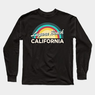 Laguna Beach California Vintage Sunset Long Sleeve T-Shirt